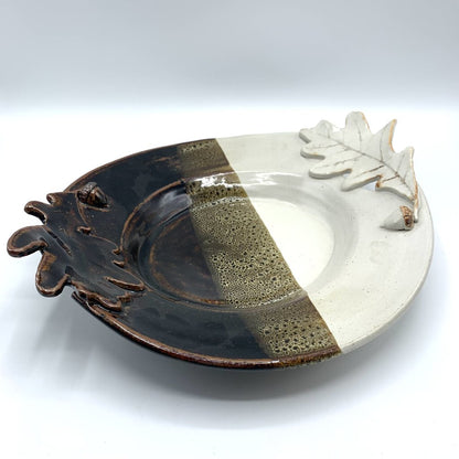 SMS Ceramics Studio Pottery Oak Leaf & Acorn Bowl /hgo