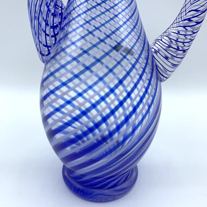 Vintage Pasabahce Cobalt Blue Swirl Art Glass Decanter /hgo