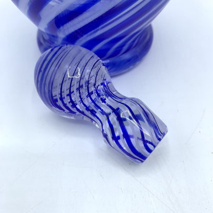 Vintage Pasabahce Cobalt Blue Swirl Art Glass Decanter /hgo