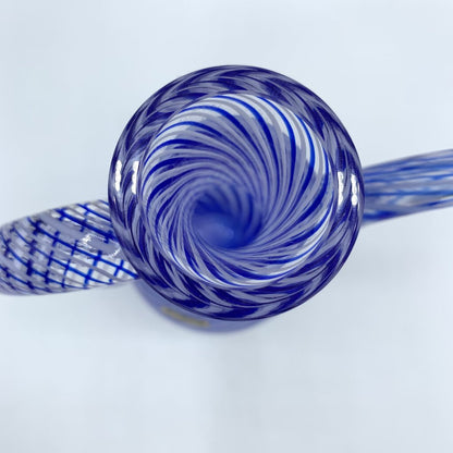 Vintage Pasabahce Cobalt Blue Swirl Art Glass Decanter /hgo