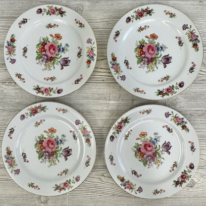 Vintage Aladdin Fine China Dresdenia Set Of 4 10” Dinner Plates Made In Japan /cb