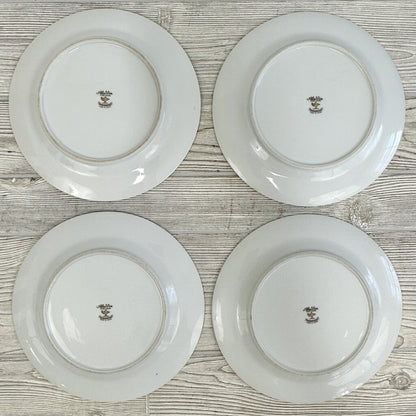 Vintage Aladdin Fine China Dresdenia Set Of 4 10” Dinner Plates Made In Japan /cb