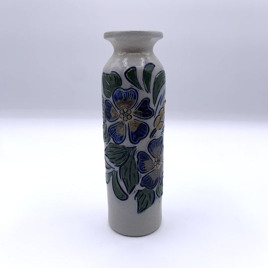 BETSCHDORF POTTERY Salt Glazed Floral Bud Vase, Made in France /hgo