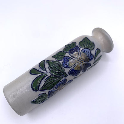 BETSCHDORF POTTERY Salt Glazed Floral Bud Vase, Made in France /hgo