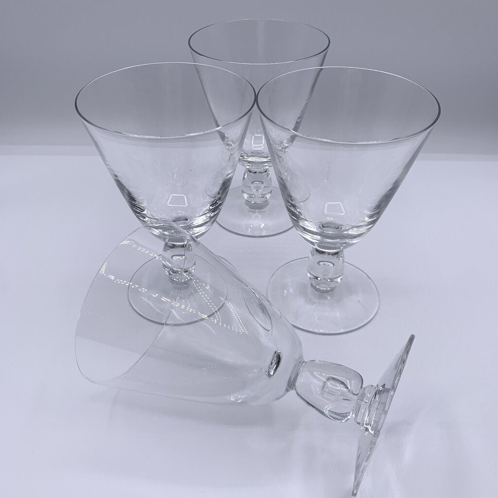 VIntage MCM Diadem #6056 Tear Drop Bubble Water/Wine Goblets Set of 4 /hge