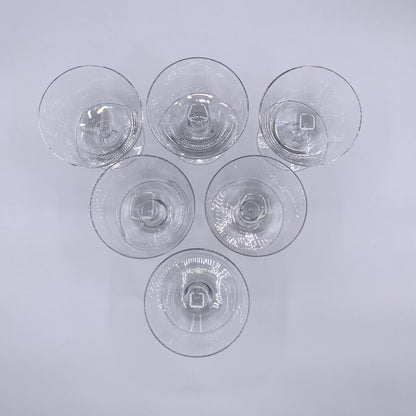 Vintage MCM Fostoria Diadem #6056 Tear Drop Bubble Liquor Cocktail Glasses Set of 6 /hge