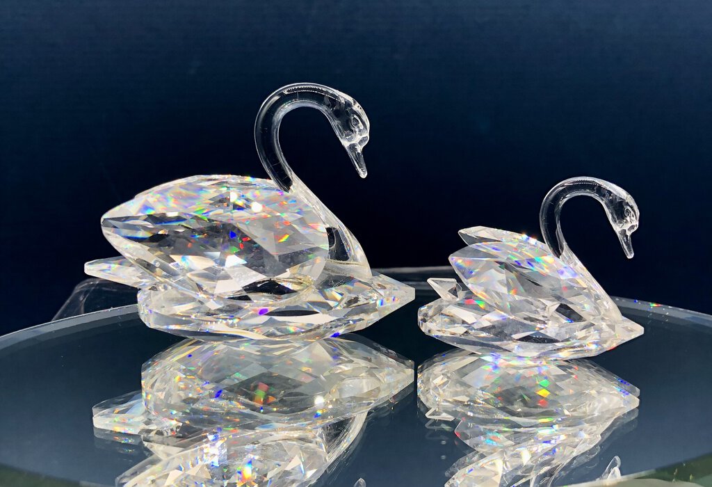 Swarovski Crystal Swan Set of 2 /b