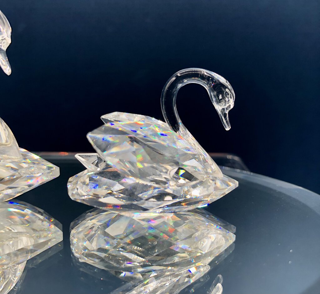 Swarovski Crystal Swan Set of 2 /b