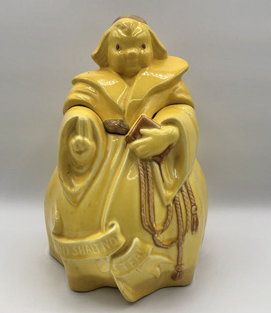 Vintage Red Wing Yellow Friar Tuck Cookie Jar /b