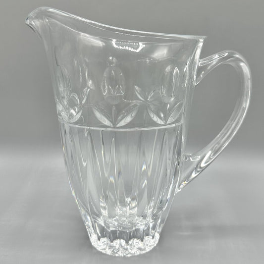 Block Tulip Garden 32 oz 24% Lead Crystal Pitcher Made in Poland/cb