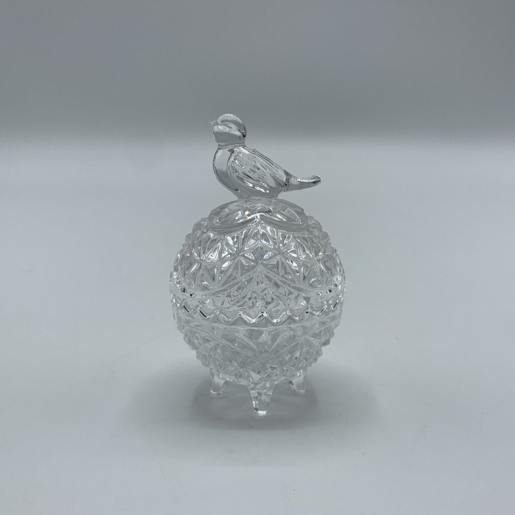 Vintage HOFBAUER Byrdes Collection Crystal Bird Trinket Dish /hgo