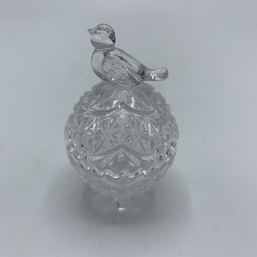 Vintage HOFBAUER Byrdes Collection Crystal Bird Trinket Dish /hgo