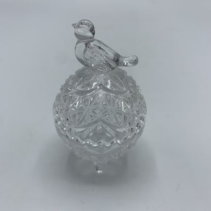 Vintage HOFBAUER Byrdes Collection Crystal Bird Trinket Dish /hgo