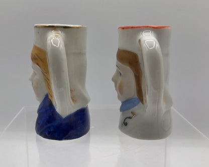 Pair of Miniature Lady Toby Mug Pitchers/ Isco & Occ. Japan /b