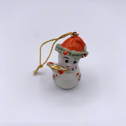 Vintage NAPCO Bone China Snowman Ornament /hgo