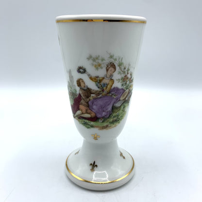 Vintage PL Limoges French Porcelain Courting Couple Vase /hgo