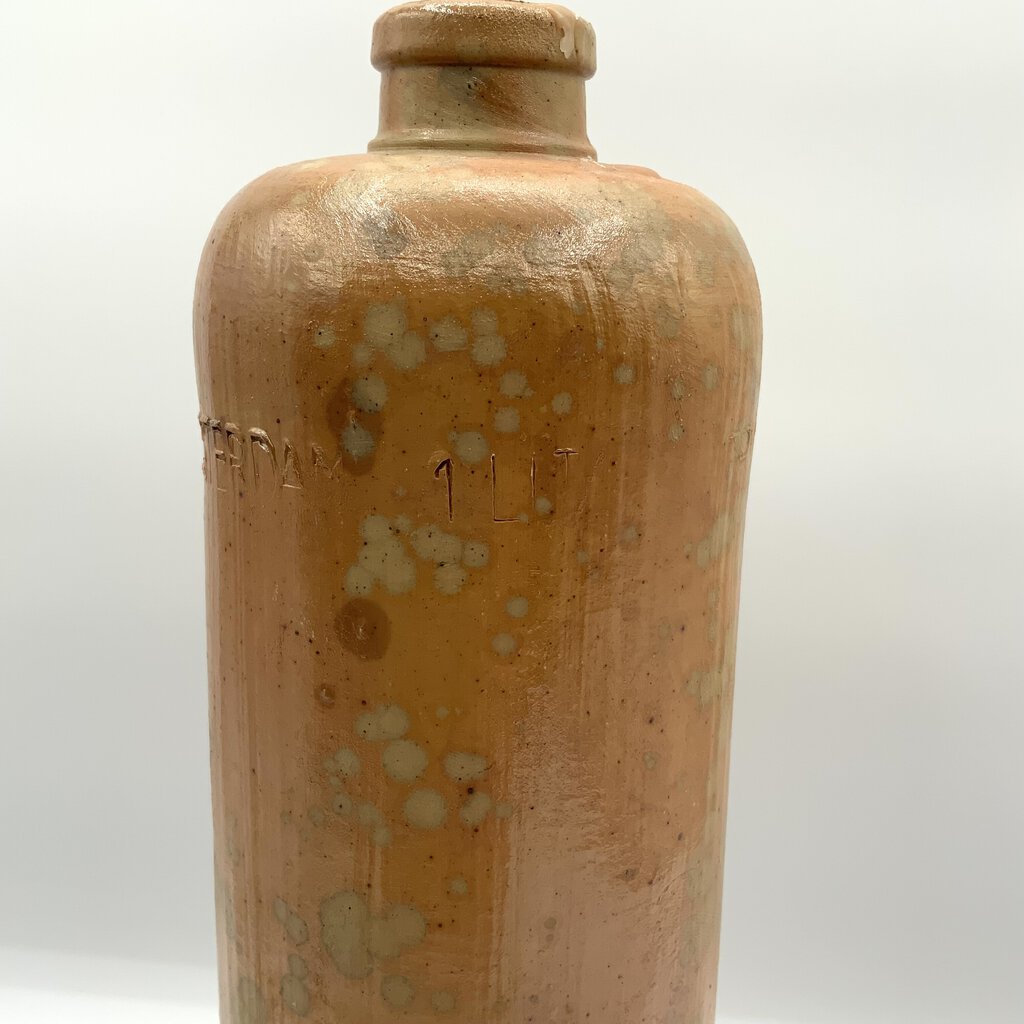 Antique Dutch Erven Lucas 1 L Stoneware Bottle /ah