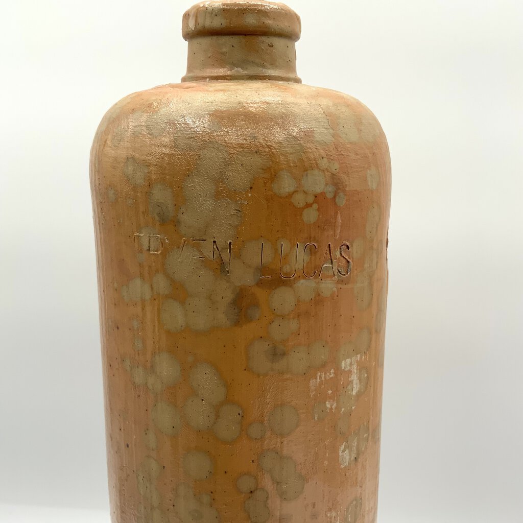 Antique Dutch Erven Lucas 1 L Stoneware Bottle /ah