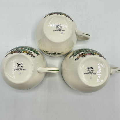 Vintage Christmas Tree By SPODE 3 Cup and Saucer Sets /cb