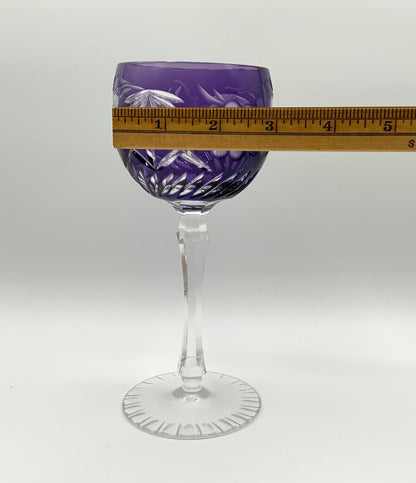 Purple Hand Blown Amethyst Hock Wine Glass Goblet /ah