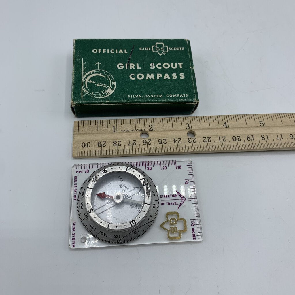 Vintage Silva-System Official Girl Scout Compass, in Box /hgo