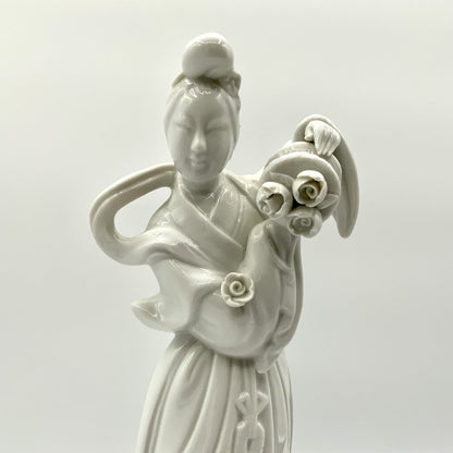 Guanyin de Chine Geisha Lady White Porcelain Figurine /ah