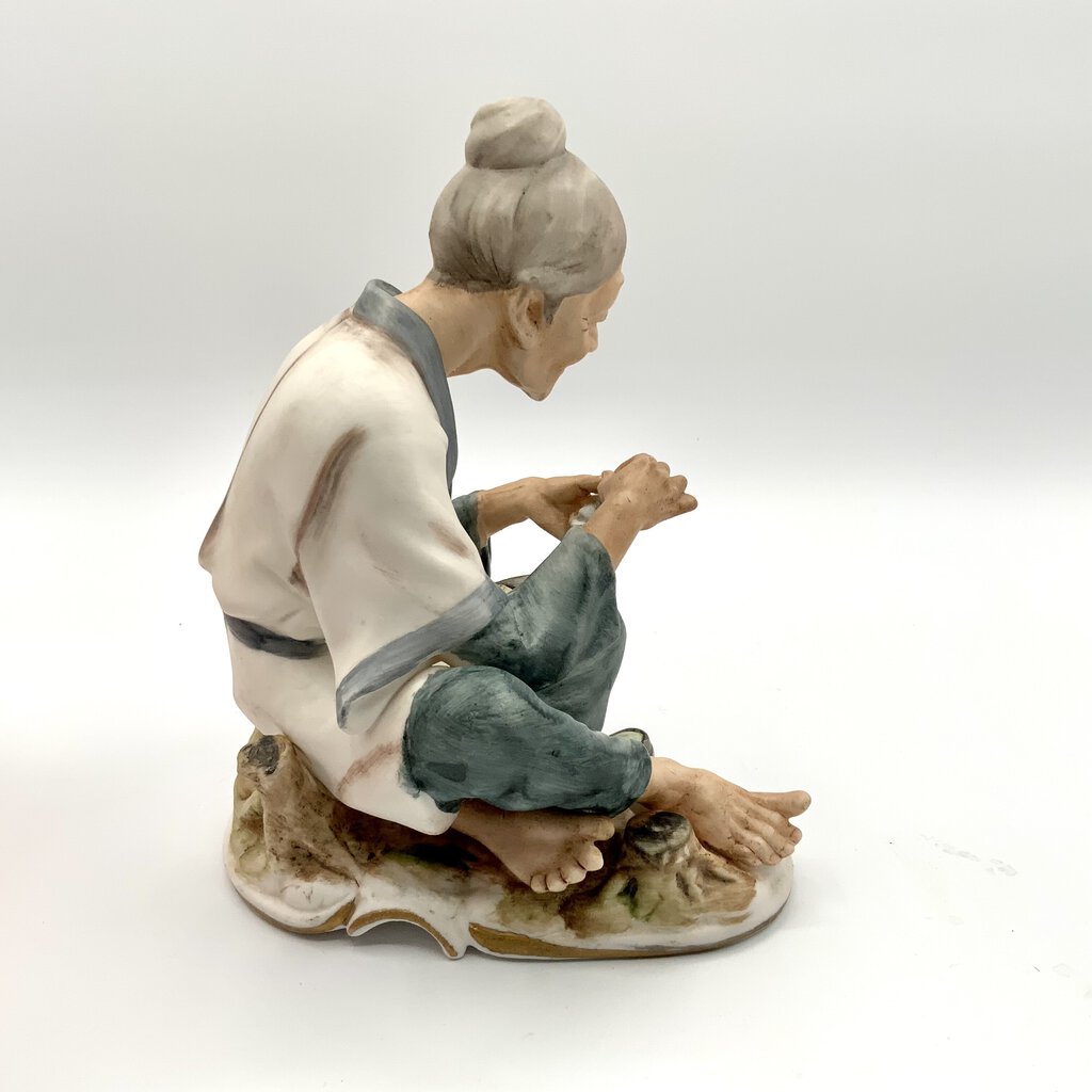 Pair of Vintage Hand Painted Napco Porcelain Asian Figurines C-4923 /ah