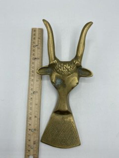 Solid Brass Bull/Steer Longhorn Shoe Horn Boot Jack 9” /roh