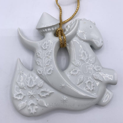 1972 HAVILAND Limoges France “Prancing Horse” Porcelain Christmas Ornament /hgo