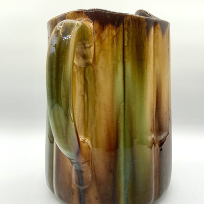 Vintage Stoneware Pottery Blended Glaze Pitcher /ah