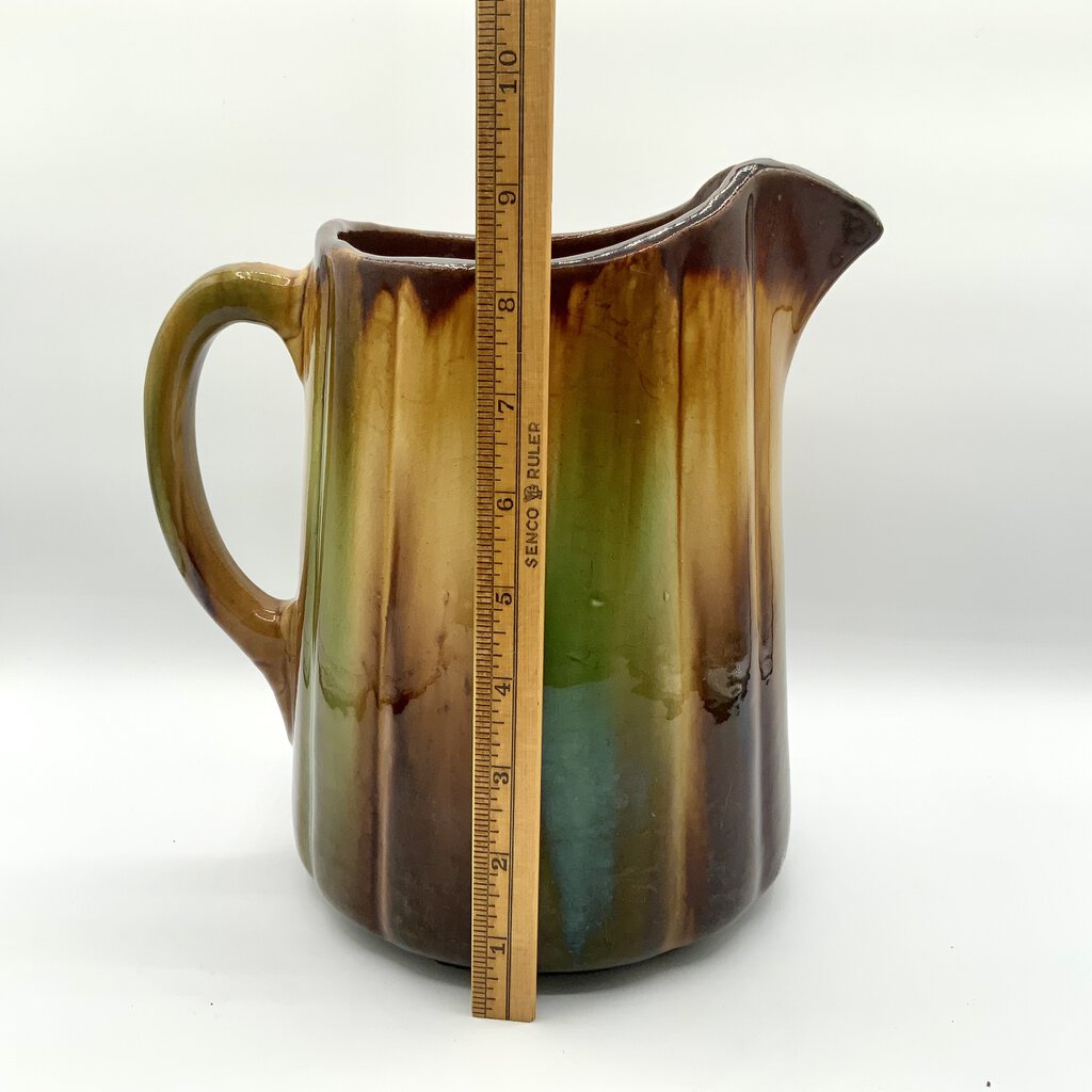 Vintage Stoneware Pottery Blended Glaze Pitcher /ah