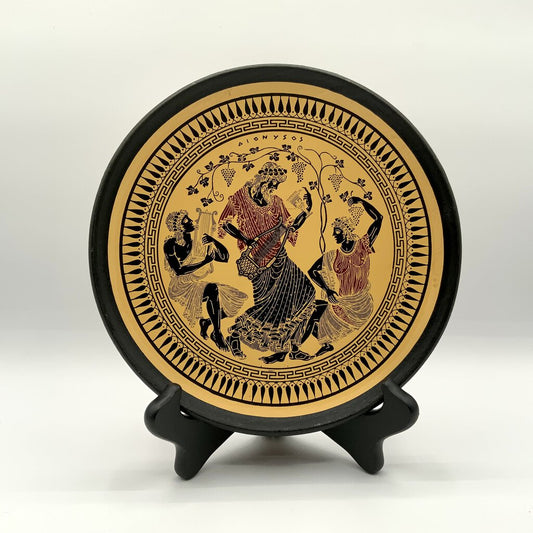 Vintage Greek Mythology Painted Terracotta Collectible Plate /ah