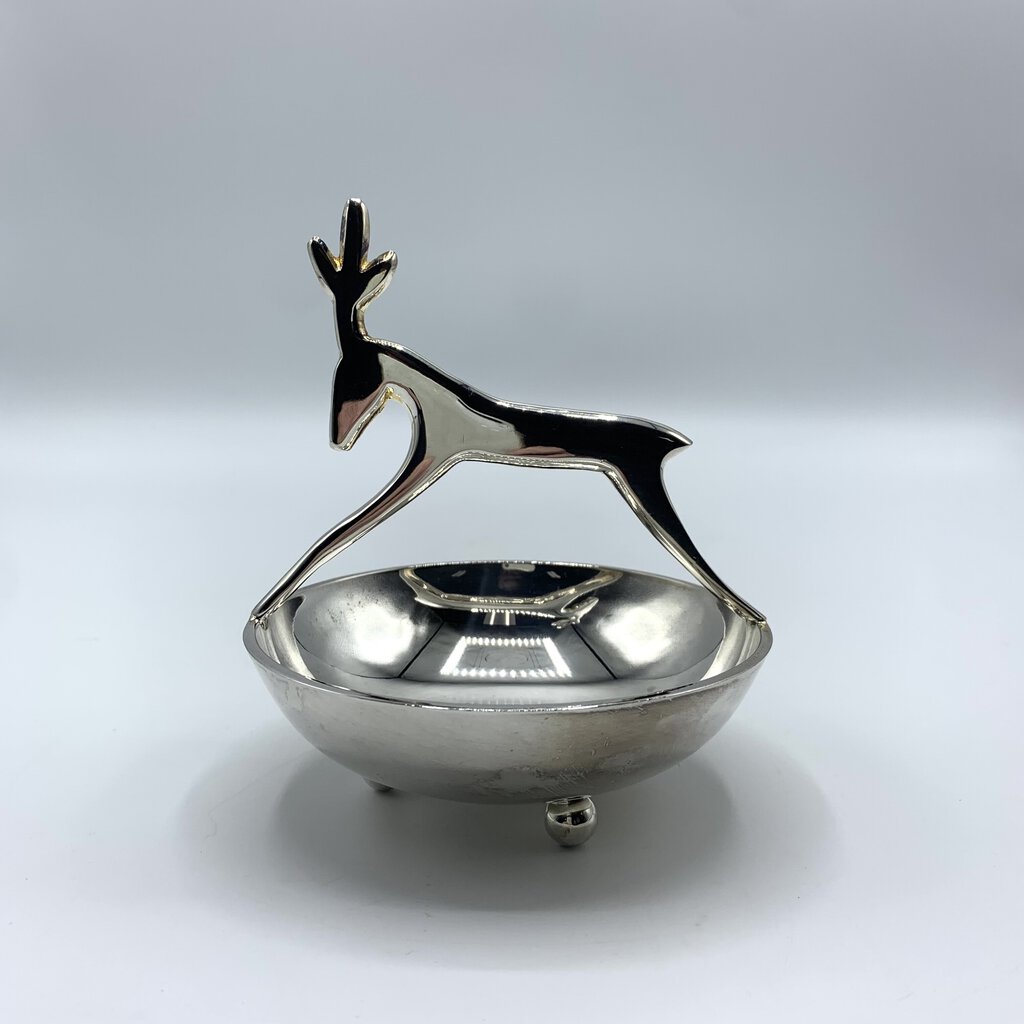 Sheridan Silverplate Reindeer Candy/Nut Dish /hge