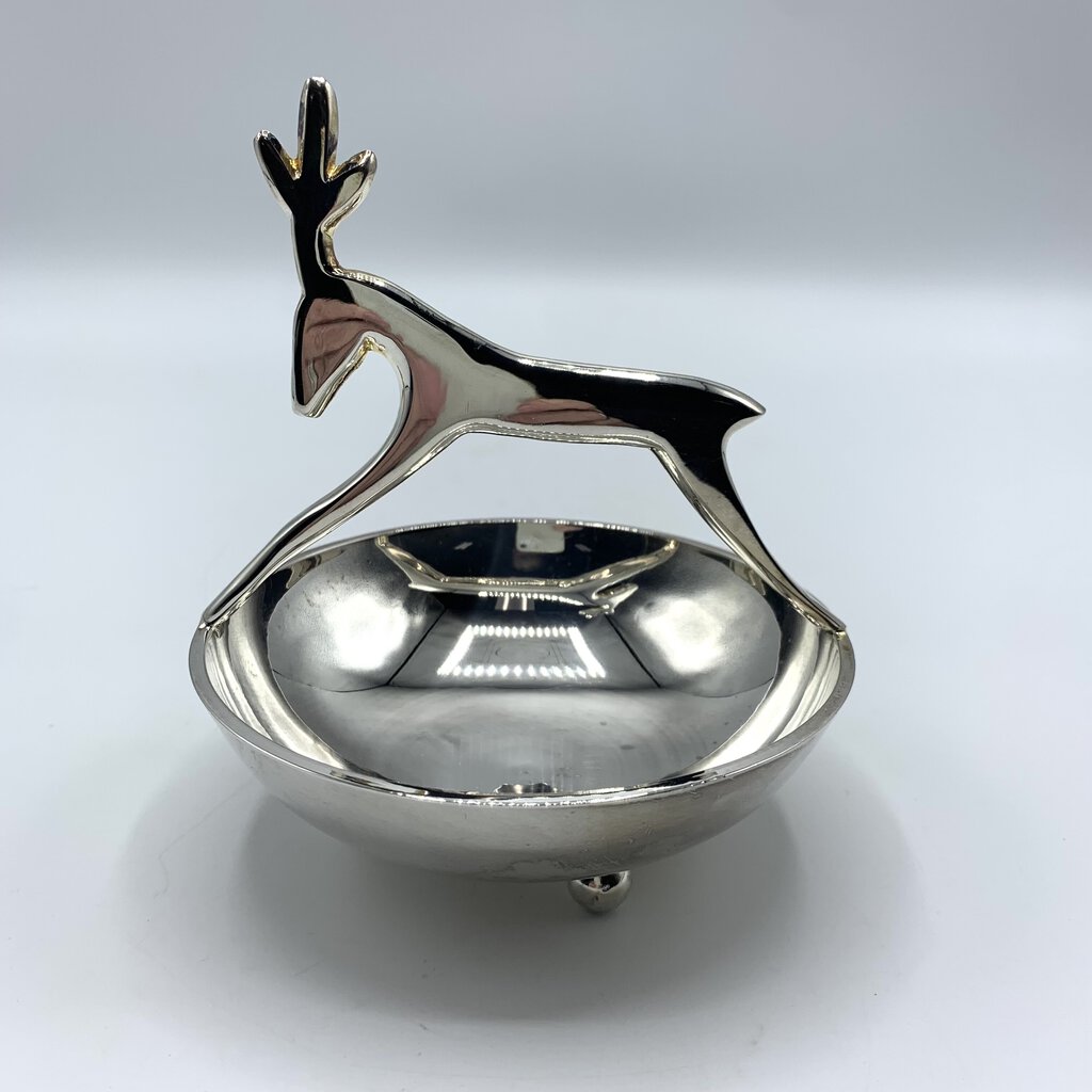 Sheridan Silverplate Reindeer Candy/Nut Dish /hge