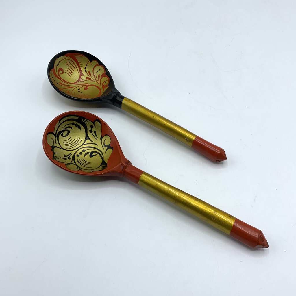 Vintage Hand-painted Russian Folk Art Spoons /hge