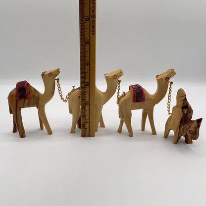 Carved Camel Caravan Olive Wood Bethlehem Holy Land /ah