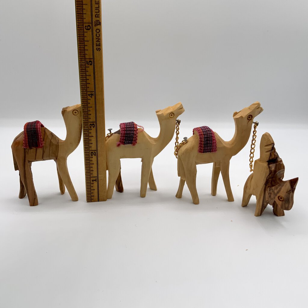 Carved Camel Caravan Olive Wood Bethlehem Holy Land /ah