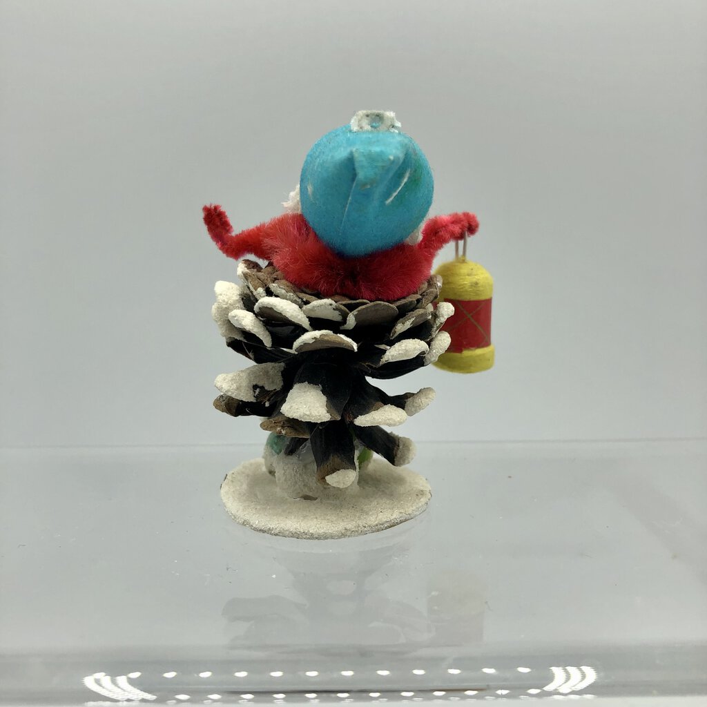 1950’s Japan Christmas Pine Cone Gnome/ Elf Spun Cotton Ornament /b