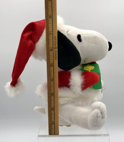 Vtg Christmas Peanuts Plush Snoopy w/ Lights & Sound /b