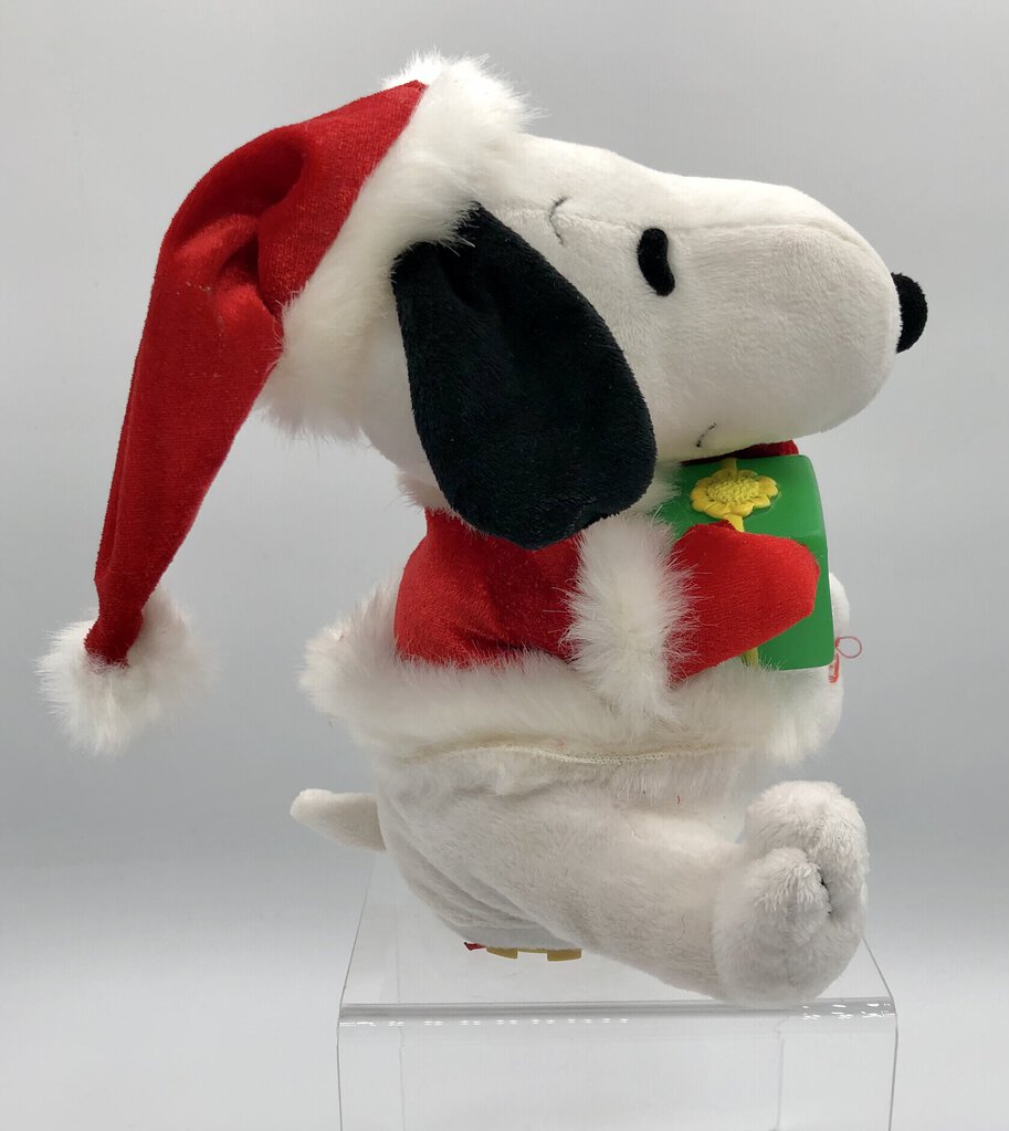 Vtg Christmas Peanuts Plush Snoopy w/ Lights & Sound /b