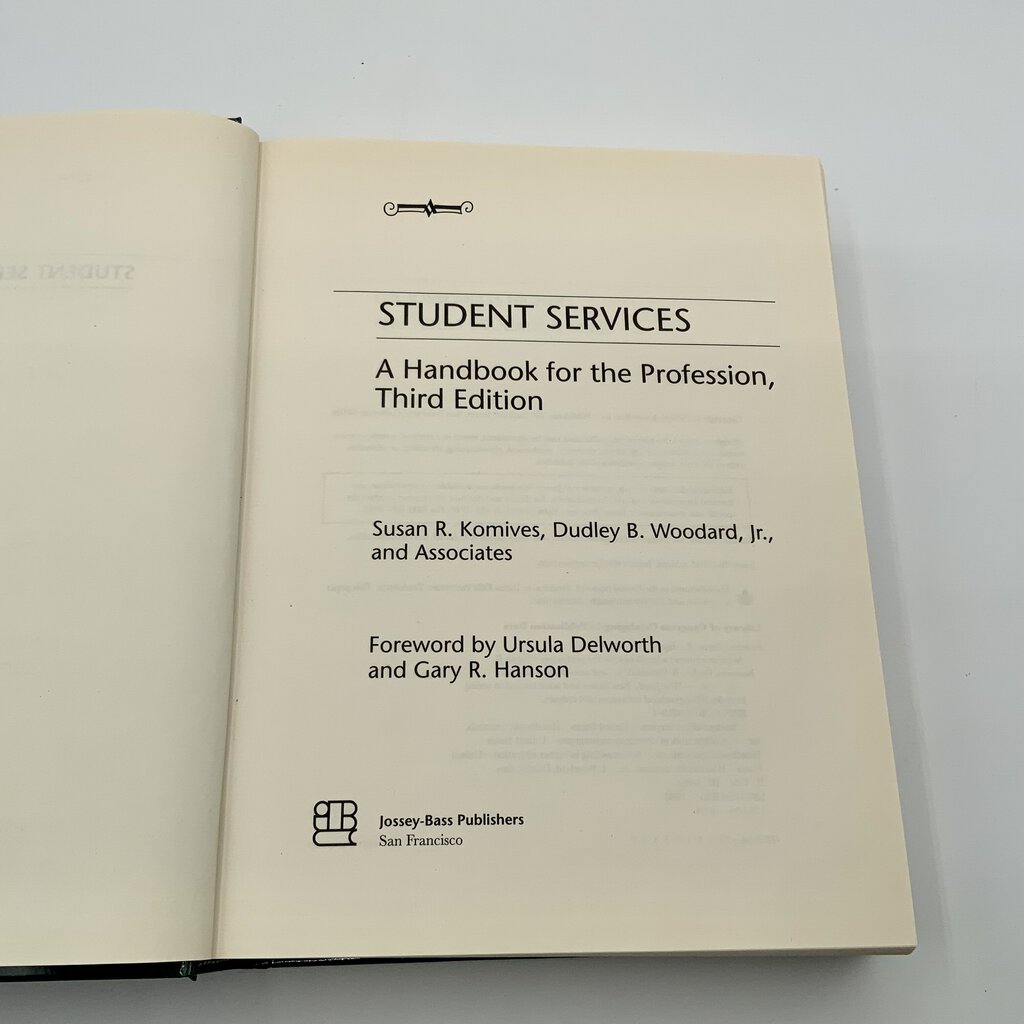 Student Services A Handbook for the Profession Third Edition 1996 /ah