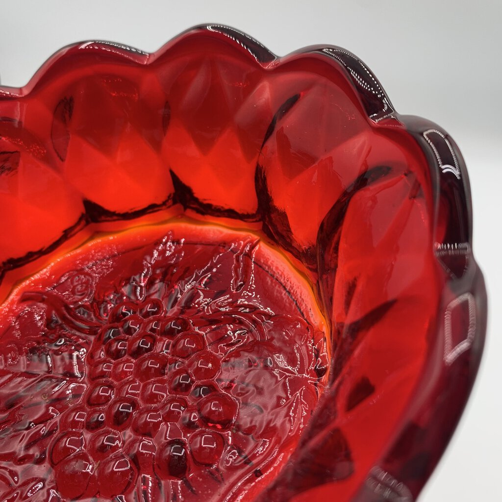 VIntage FENTON Ruby Red Glass Candy Dish /hge