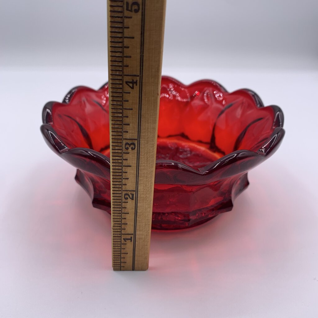 VIntage FENTON Ruby Red Glass Candy Dish /hge