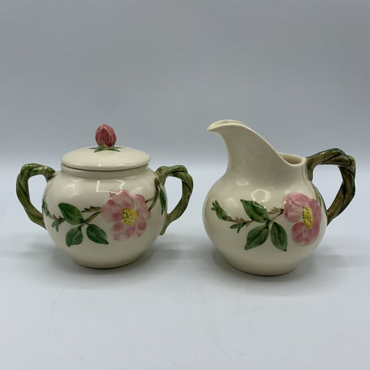 Vintage 1940s Franciscan “Desert Rose” Sugar and Creamer Set /hgb