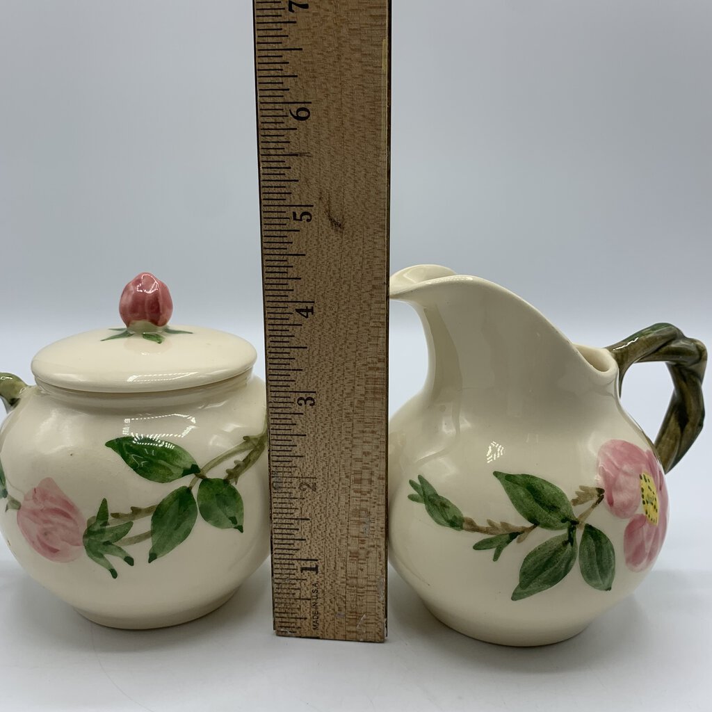 Vintage 1940s Franciscan “Desert Rose” Sugar and Creamer Set /hgb