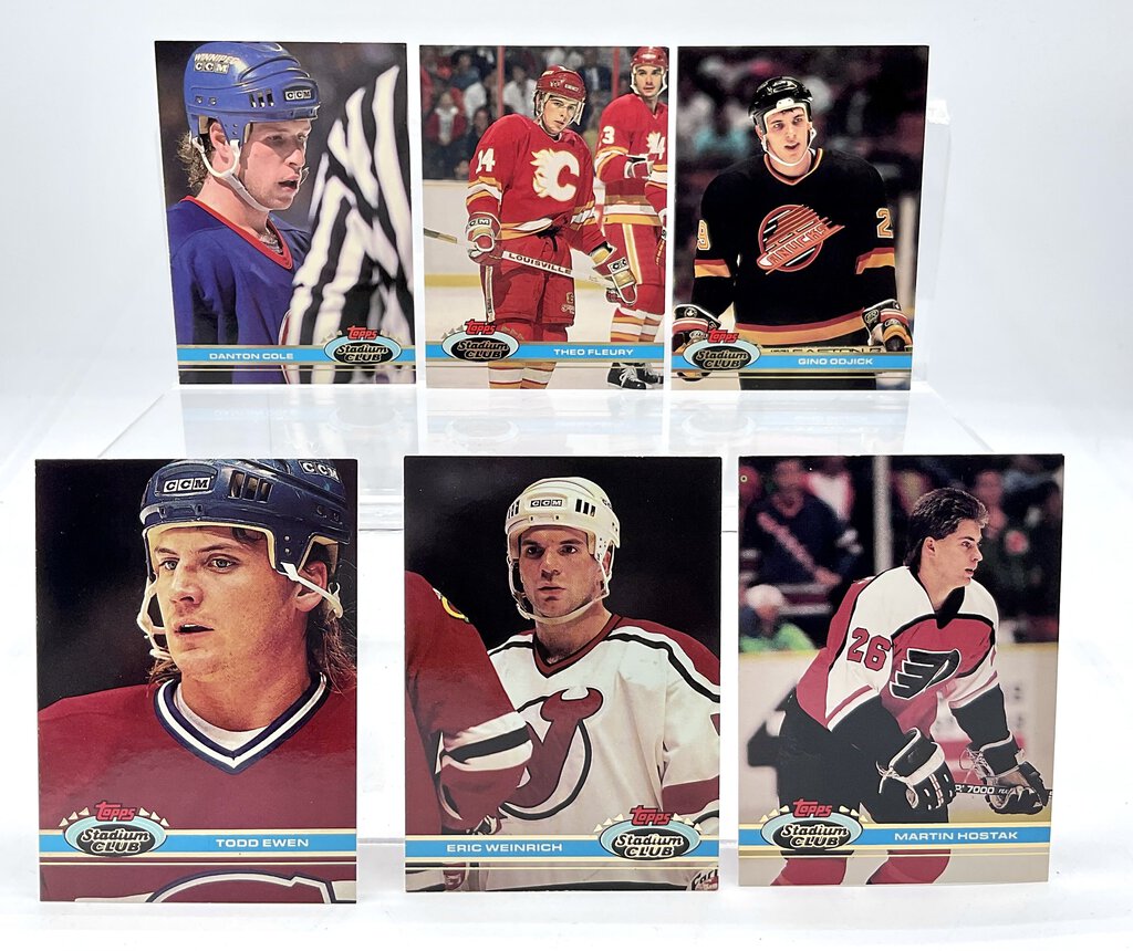 Lot of 199ea 1991 Topps Stadium Club Hockey Trading Cards and 3 Checklist Cards /ah