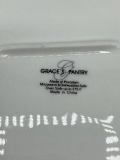 Grace’s Pantry 3 in 1 Porcelain Lidded Trivet Casserole Rose Pattern /rb