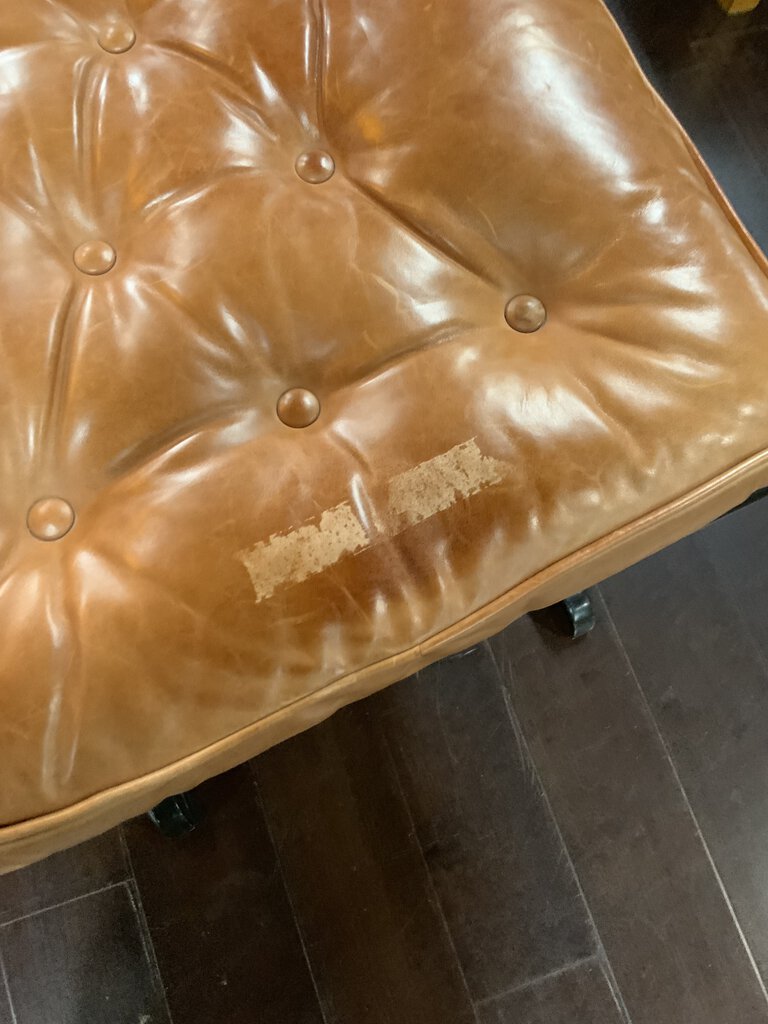 Tufted Leather Ottoman