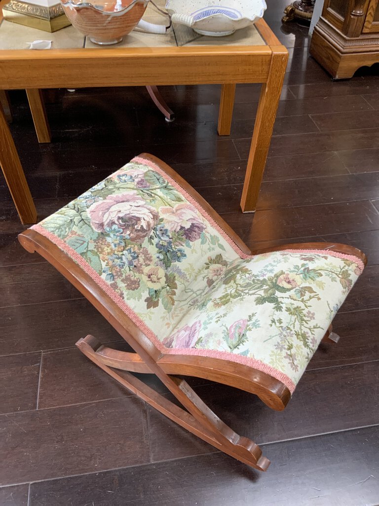 Antique French Aubusson Foot Stool