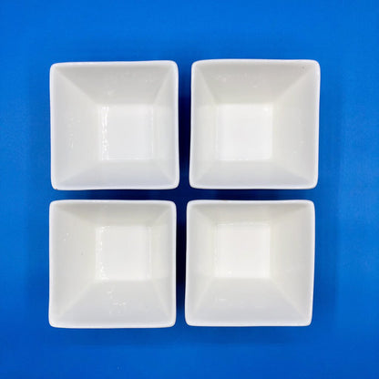 Set of 4 CIROA Square Porcelain Dessert Cups/ Bowls /b